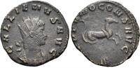 ROMAN AE Antoninianus Gallienus. 253-268 AD. (4.10g, 20.5mm). Animal/ Mythical series issue. Rome mint. Struck 267/8 AD. MIR 741b -