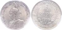 Deutsch Ostafrika 1/4 Rupie 1910 J Fast Stempelglanz 350,00 EUR  + 7,00 EUR frais d'envoi