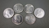 Österreich 6x 2 Schilling 6x 2 Schilling Österreich, 1929, 1931, 1932, 1935, 1936, 1937 -