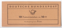 BRD 10x 10Pf Markenheftchen Heuss Variante g -