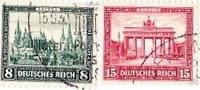 Deutsches Reich 8,15,25,50 Pfennig Deutsche Nothilfe: Bauwerke Mi.446-449! aus dem Block 1 -