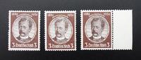 Deutsches Reich 3x 3 Pfennig Kolonialforscher -