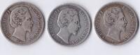 Deutsches Reich - Bayern 3x 2 Mark Lot Ludwig II. -