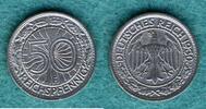 Weimarer Republik 50 Reichspfennig 1930 F fast vz 75,00 EUR  + 7,90 EUR frais d'envoi