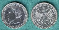 Bundesrepublik 5 Deutsche Mark 1957 J Freiherr von Eichendorff vz 90,00 EUR  + 7,90 EUR frais d'envoi