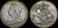 GREAT BRITAIN 1895 VICTORIA, 1895 SILVER CROWN LIX EDGE  709,38 EUR  + 36,91 EUR frais d'envoi