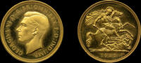 GREAT BRITAIN 1937 GEORGE VI, 1937 PROOF GOLD SOVEREIGN PF 66  8247,30 EUR  + 36,91 EUR frais d'envoi
