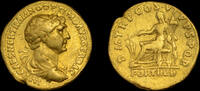 ANCIENT ROME TRAJAN GOLD AUREUS  98-117 AD 