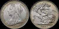 GREAT BRITAIN  VICTORIA 1897 SILVER CROWN LX