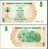 SIMBABWE / ZIMBABWE 5 Dollars 2006 Kassenfrisch 1,00 EUR  + 6,20 EUR frais d'envoi