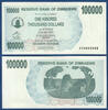 SIMBABWE / ZIMBABWE 100000 Dollars 2006 without Space Neuf