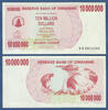 SIMBABWE / ZIMBABWE 10000000 Dollars 2008 Neuf