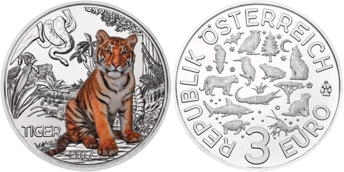 3 euro tiger münze österreich