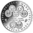 Deutschland, Bundesrepublik 10 DM 1998 A/D/F/G/J 50 Jahre Deutsche Mark, in der originalen Noppenfolie unbeschnitten, <b>FB</b> <br>Silber<br>Satz