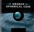 Barbados 5 Dollar <br> Antique Finish-<br>33 mmØ 2023 Faszinierende Silber-Kugel "Uranus" Spherical i.Schweberahmenetui & Schuber,RAR! <b>FDC</b> <br>1 Unze Silber<br>