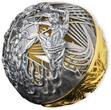 Samoa 5 Dollar <br>24 Karat vergoldet<br>50 mm Ø 2021 Heaven & Hell - Spherical Coin 2 oz.Silber, inkl.Zertifikat und Etui/Box, RAR! <b> Antique Finish</b> <br>2 Unzen Silber<br>