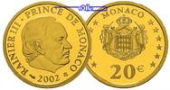 Monaco 20 Euro, 5,81g fein,21 mm Ø 2002 Fürst Rainier III. PP 1495,00 EUR  + 46,00 EUR frais d'envoi