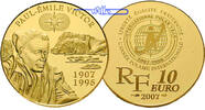 Frankreich 10 Euro, 7,78g <br>fein<br>22 mm Ø Paul Emile Victor 2007, Gold 1/4 oz.,inkl. Etui & Zertifikat & Schuber -