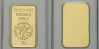 Deutschland - Hanau 1 Gramm fein  -geprägt-  Motiv-Goldbarren-Kleeblatt ... 179,99 EUR  + 19,00 EUR frais d'envoi