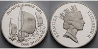 Bermuda 1 Dollar Oly. Sommerspiele in Barcelona - Soling-Regatta- mit Kapsel und MDM - Zertifikat -