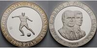 Spanien 2000 Pesetas Oly. Sommerspiele in Barcelona - Fußball - inkl. Kapsel, Etui und Zertifikat -