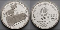 Frankreich 100 Franc Oly. Winterspiele in Albertville - Zweierbob - mit MDM Zertifikat -