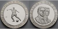 Spanien 2000 Pesetas Oly. Sommerspiele in Barcelona - Fußball - inkl. Kapsel -