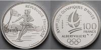 Frankreich 100 Franc Oly. Winterspiele in Albertville - Eiskunstlaufpaar - in Kapsel -