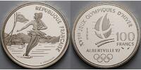 Frankreich 100 Franc Oly.Winterspiele in Albertville -Eiskunstlaufpaar- Kapsel,original und MDM Zert. -
