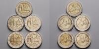 Deutschland 2 Euro<br> 5x Kloster Maulbronn in Baden-Württemberg, <br> <b> kompl. Satz </b> (5 Prägestätten) -
