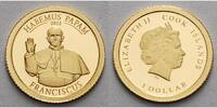 Cook Inseln 1 Dollar<br>0,5g fein<br>11 mm Ø Habemus Papam 2013 - Franziskus - Franciscus <b> mit Kapsel</b> -