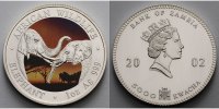 Sambia/Zambia 5000 Kwacha<br>1 oz<br>Ø 39 mm Elefant - African Wildlife 4. Ausgabe <b>farbig</b> in Kapsel -