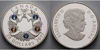 Kanada 20 $ 20 $ Weihnachtskranz, changierende - blaue & gelbe - Swarowski Kristalle, -