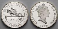 Cook Inseln 1 Dollar Oly. Sommerspiele in Atlanta - Springreiter -inkl. Kapsel und MDM Zertifikat -