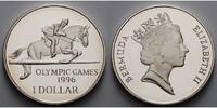 Bermuda 1 Dollar Oly. Sommerspiele in Atlanta - Springreiter - mit Kapsel und MDM - Zertifikat -