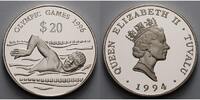 Tuvalu 20 Dollars Oly Sommer Atlanta -Kraulschwimmer-, inkl. Kapsel und MDM - Zertifikat -