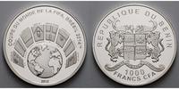 Benin 1000 Francs CFA Fußball Weltmeisterschaft 2014 in Brasilien, inkl. Kapsel ohne Zertifikat -