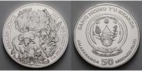 Ruanda 50 Amafaranga<br>1 oz<br>Ø 40 mm Afrikanische Unze, 8.Ausgabe Büffel <b>mit Zertifikat</b> -