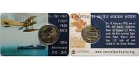 Malta 2 Euro 100 Jahre erster Flug von Malta (1915 - 2015), <br><b>sehr geringe Auflage, -