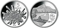 Rio 5 Reais Oly. Sommer Rio 2016 - Bromeliad <b>03 / 16</b>, orig.Oly. Kapsel m. Zertifikat -