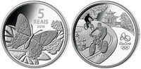 Rio 5 Reais Oly.Sommer Rio 2016-Schmetterling <b>14 / 16</b>, orig.Oly.Kapsel mit Zertifikat -
