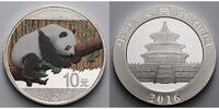 China 10 Yuan China Panda, <b>farbig</b> -- <b>Dach in neutral, Bambus in braun,</b> -