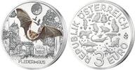 Österreich 3 Euro x 3 Münzen Tier - Taler - Serie -Fledermaus-, <b>01 / 12</b> Ausgaben, <b> 3 Münzen </b> -