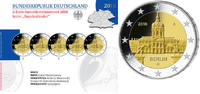 Deutschland 2 Euro<br> 5x Schloss Charlottenburg in Berlin, <b> kompl. Satz</b><br>(5 Prägestätten) -