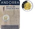 Andorra 2 Euro 600. Jahrestag des Parlament Consell de la Terra 2019, SONDERANGEBOT !!! FDC im Blister /  Coincard
