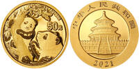 China 50 Yuan,<br>3,00g <br>fein<br>18 mm Ø Panda-Bären, 3 Gramm fein, 999 Gold -