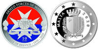 Malta 10 Euro 50 Jahre Malteser Armee 1970 - 2020,farbig inkl.Kapsel, Zertifikat & Etui -RAR!- -