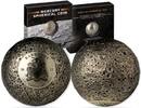 Barbados 5 Dollar  Ultra-Dark-Antique Finish-33 mmØ 2022 Faszinierende Silber-Kugel "MERKUR" Spherical i.Schweberahmenetui & Schuber,RA...