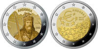 Andorra Pärchen  2 Euro x 2 Münzen 2022 Karl der Große & 10 Jahre Beschluss der Euroeinführung, SONDERANGEBOT !!! FDC im  2 x Blister /  Coincard
