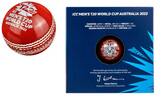 Barbados 5 Dollar  Antique Finish-33 mmØ T20 Cricket 2022 World Cup im Schweberahmenetui & Schuber, RAR! FDC 1 Unze Silber